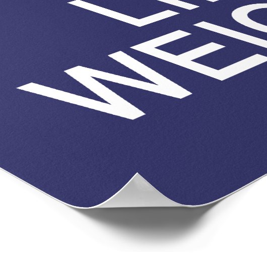 Houd kalm- en liftgewichten op maat van kleur post poster (Hoek)