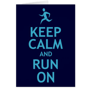 Houd kalm en loop aan (blauw)