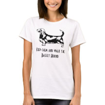 Houd kalm en loop het Hound Basset Hond T Shirt
