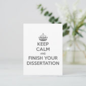 Houd kalm en maak uw Dissertation af Briefkaart (Staand voorkant)