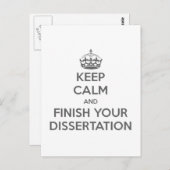 Houd kalm en maak uw Dissertation af Briefkaart (Voorkant / Achterkant)