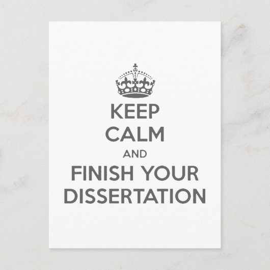 Houd kalm en maak uw Dissertation af Briefkaart (Voorkant)