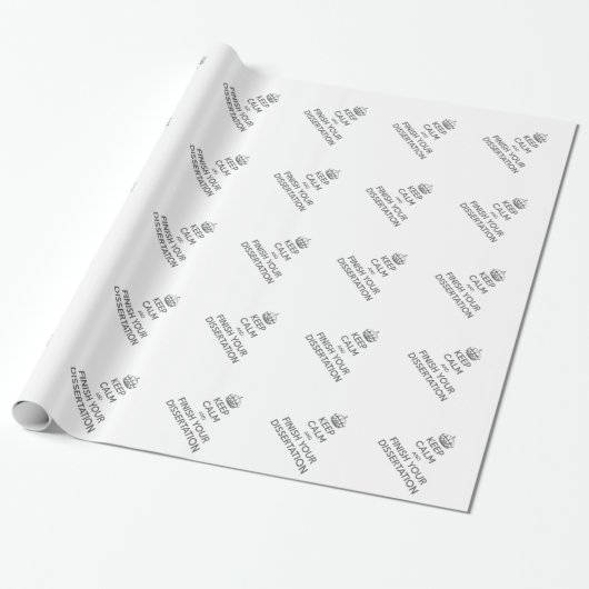 Houd kalm en maak uw Dissertation af Cadeaupapier (Uitgerold)