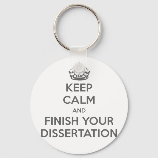 Houd kalm en maak uw Dissertation af Sleutelhanger (Voorkant)