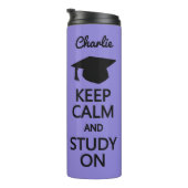 Houd kalm en onderzoek op aangepaste naam en kleur thermosbeker (Geroteerd rechts)