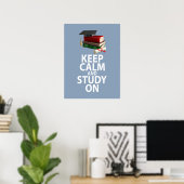 Houd kalm en onderzoek op uniek Poster afdrukontwe (Thuiskantoor)