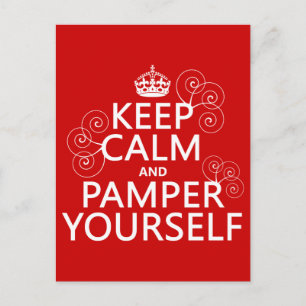 Houd kalm en Pamper zelf (om het even welke kleur) Briefkaart