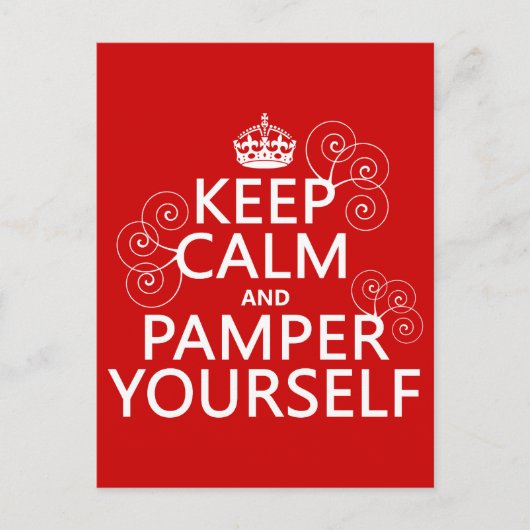 Houd kalm en Pamper zelf (om het even welke kleur) Briefkaart (Voorkant)