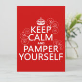 Houd kalm en Pamper zelf (om het even welke kleur) Kaart (Staand voorkant)