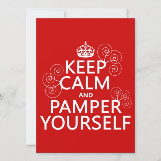 Houd kalm en Pamper zelf (om het even welke kleur) Kaart (Voorkant)