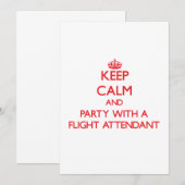 Houd kalm en Partij met een Bediende van de Vlucht Kaart (Voorkant / Achterkant)