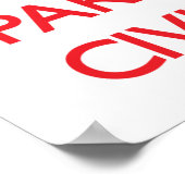 Houd kalm en Partij met een Burgerlijke Ingenieur Poster (Hoek)