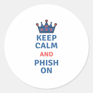 Houd kalm en phish op T-shirt TShirt Ronde Sticker