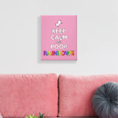 Houd kalm en poep RAINBOWS! Canvas Afdruk (Insitu (Woonkamer))