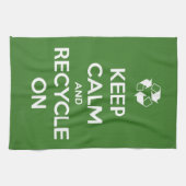 Houd kalm en Recyclen Theedoek (Horizontaal)