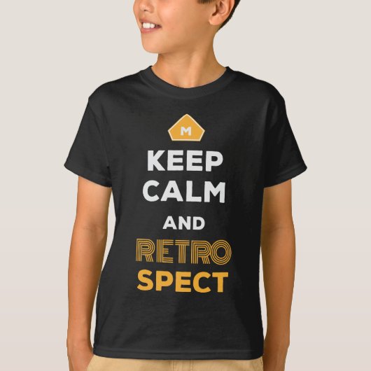 Houd kalm en retrospect - Retro Agile Scrum Master T-shirt (Voorkant)