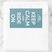 Houd kalm en Ride op blauwe stickers (Tas)
