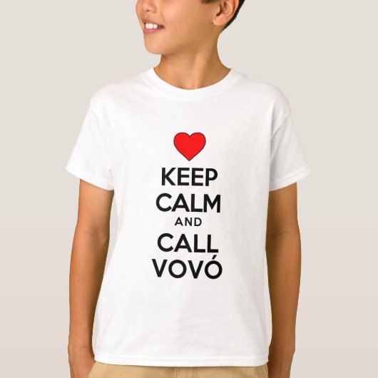 Houd kalm en roep Vovo T-shirt (Voorkant)