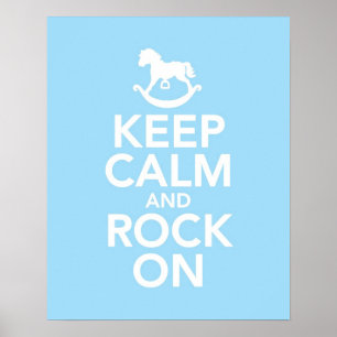 Houd kalm en rots op druk of poster