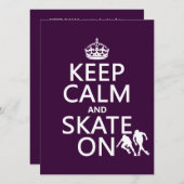 Houd kalm en Schaats aan (rollerskaters) Kaart (Voorkant / Achterkant)