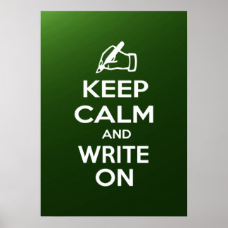 Houd kalm en schrijf op meme poster