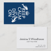 Houd kalm en (scuba) duik op (in om het even welke visitekaartje (Voorkant / Achterkant)