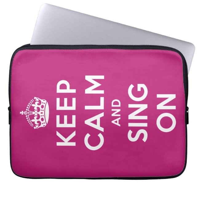Houd kalm en Sing aan Laptop Sleeve (Voorkant)