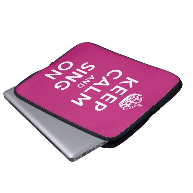 Houd kalm en Sing aan Laptop Sleeve (Voorkant onderkant)