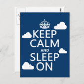 Houd Kalm en Slaap (pas kleur aan) Briefkaart (Voorkant / Achterkant)