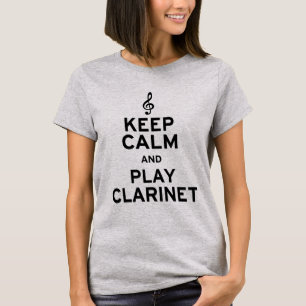 Houd kalm en speel Clarinet T-shirt