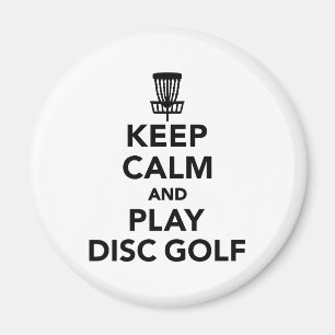 Houd kalm en speel Disc golf Magneet