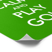 Houd kalm en speel golf poster voor golfers (Hoek)