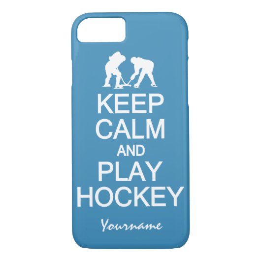 Houd kalm en speel Hockey douanelefoongevallen Case-Mate iPhone Case (Achterkant)
