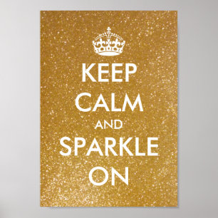 Houd kalm en speel op gouden posters. poster