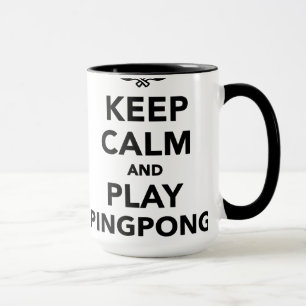 Houd kalm en speel Ping Pong Mok