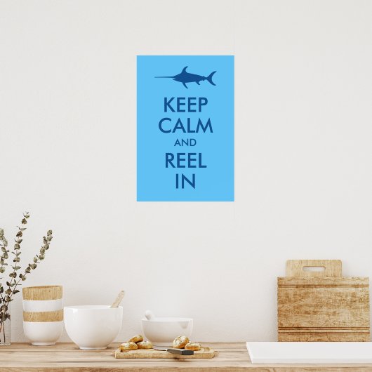 Houd kalm en spoel in druk poster (Keuken)