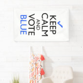 Houd kalm en Stem blauwe banner (Insitu)
