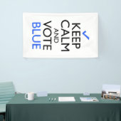 Houd kalm en Stem blauwe banner (Beurs)