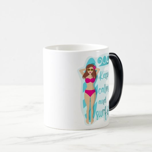 Houd kalm en surf op bruidsmeisje magische mok (Voorkant rechts)