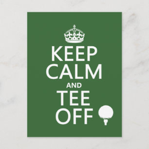 Houd kalm en T-shirt uit - Golf cadeaus, alle kleu Briefkaart