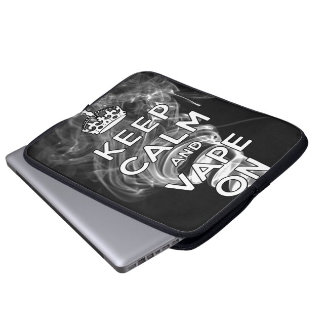 Houd kalm en tape aan laptop sleeve (Voorkant onderkant)