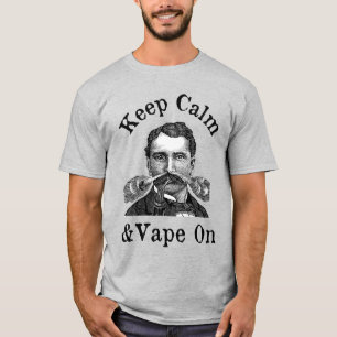 Houd kalm en tape op T-shirt