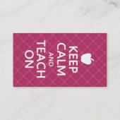 Houd kalm en toon aan, Roze speldenstang Visitekaartje (Achterkant)