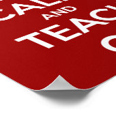 Houd kalm en toon op rood poster (Hoek)