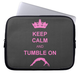 Houd kalm en troebel gymnast laptop sleeve