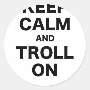 Houd kalm en troep aan ronde sticker