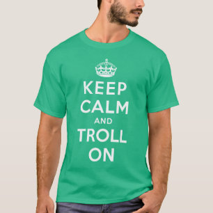Houd kalm en troep aan t-shirt