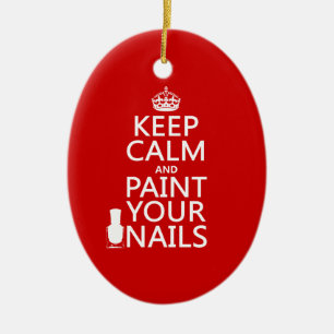 Houd kalm en verf uw nagels (alle kleuren) keramisch ornament