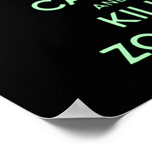 Houd kalm en vermoord zombies, biologisch gevareng poster (Hoek)