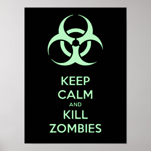 Houd kalm en vermoord zombies, biologisch gevareng poster (Voorkant)